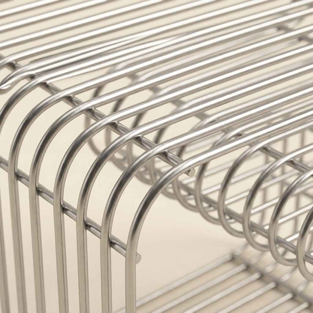 Linea Side Table in Stainless Steel Wire