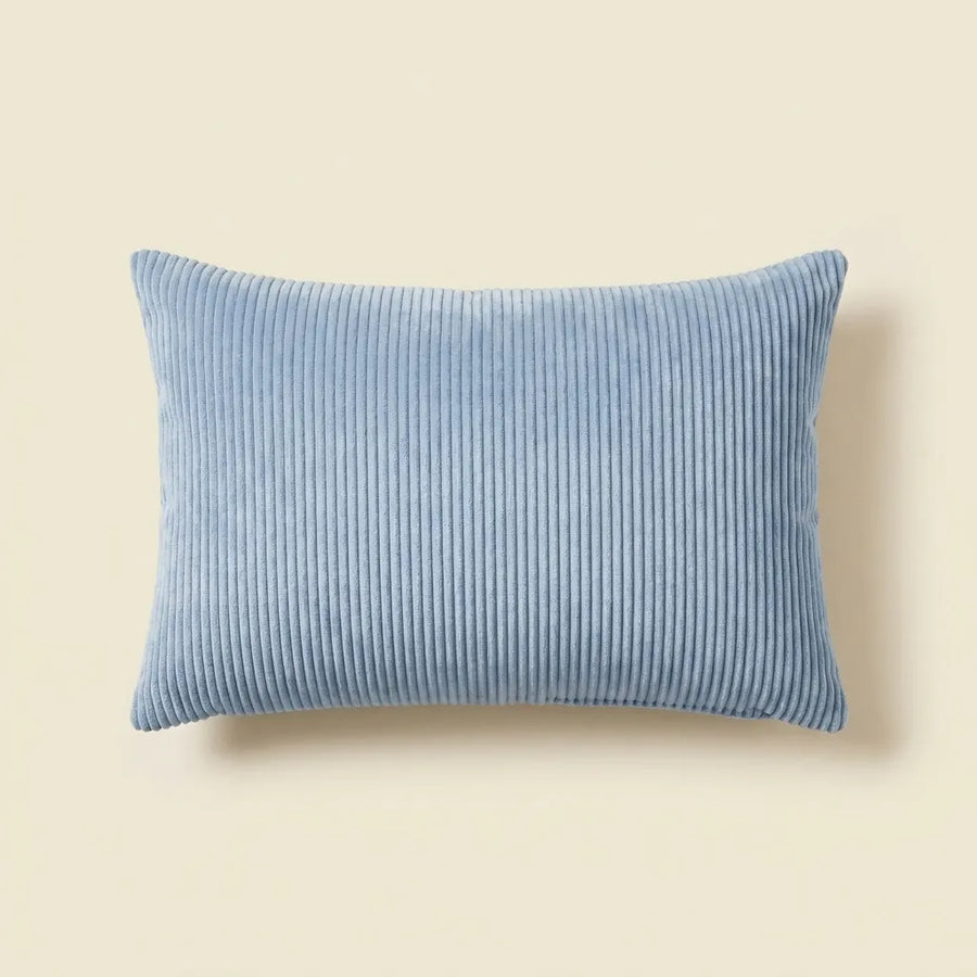 Light Blue corduroy velvet lumbar cushion cover