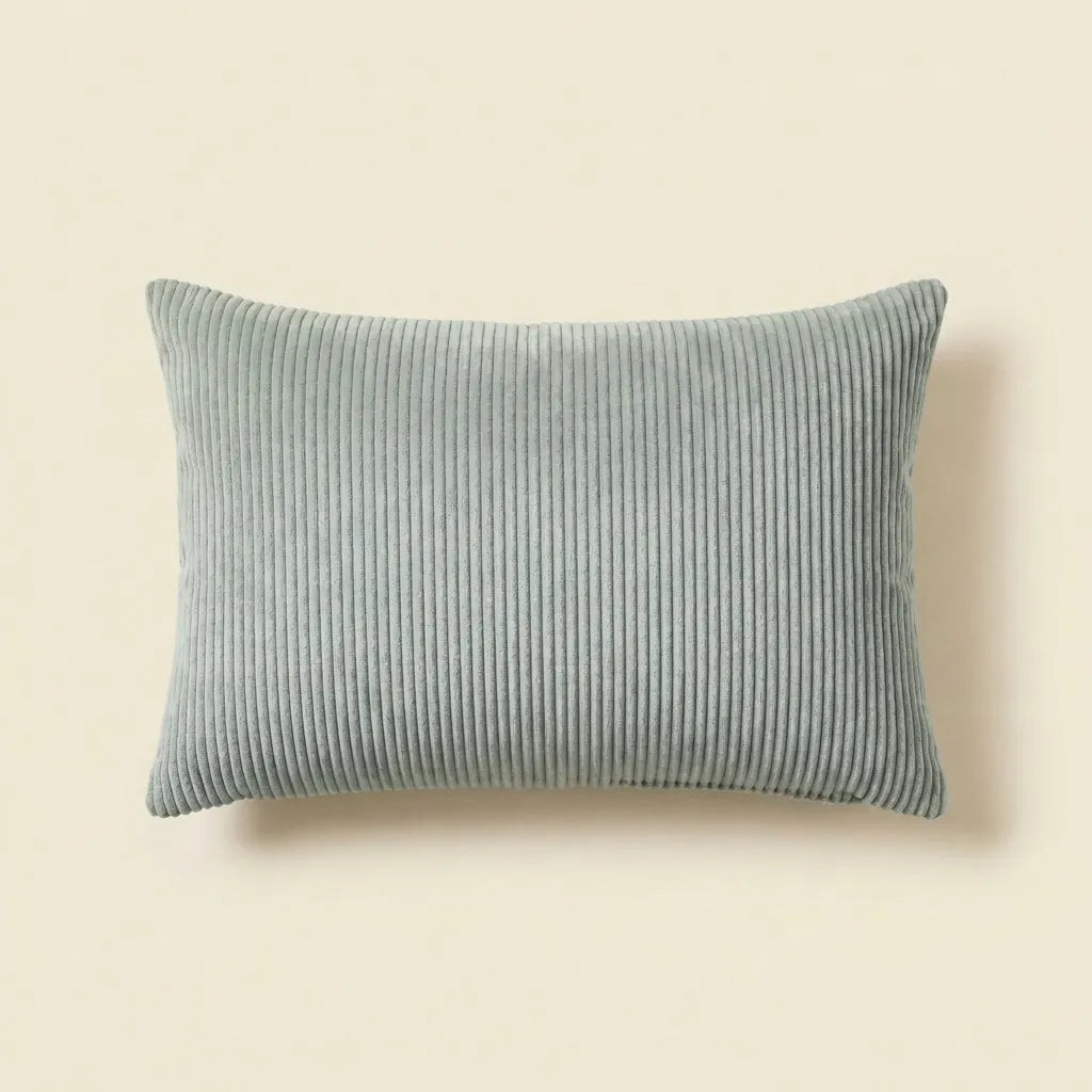 Light Green corduroy velvet lumbar cushion cover