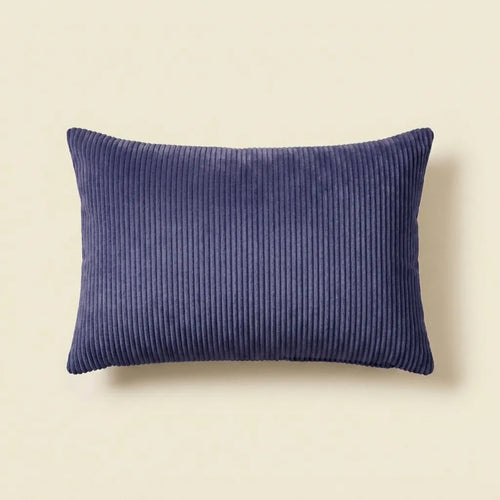 Dark Blue corduroy velvet lumbar cushion cover