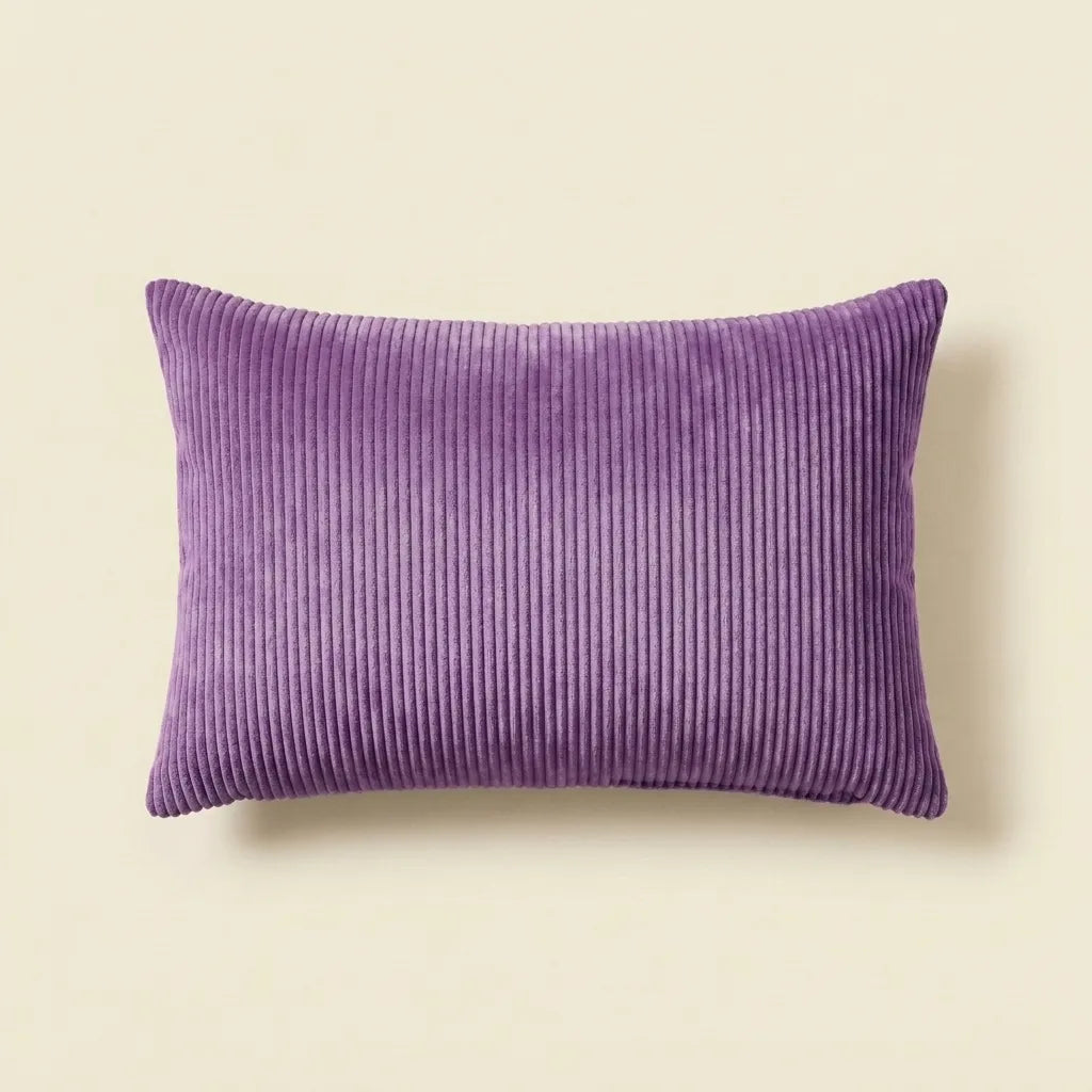 Dark Purple corduroy velvet lumbar cushion cover