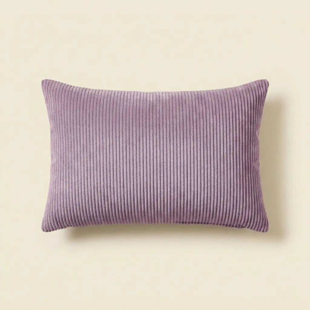 Smoked Purple corduroy velvet lumbar cushion cover