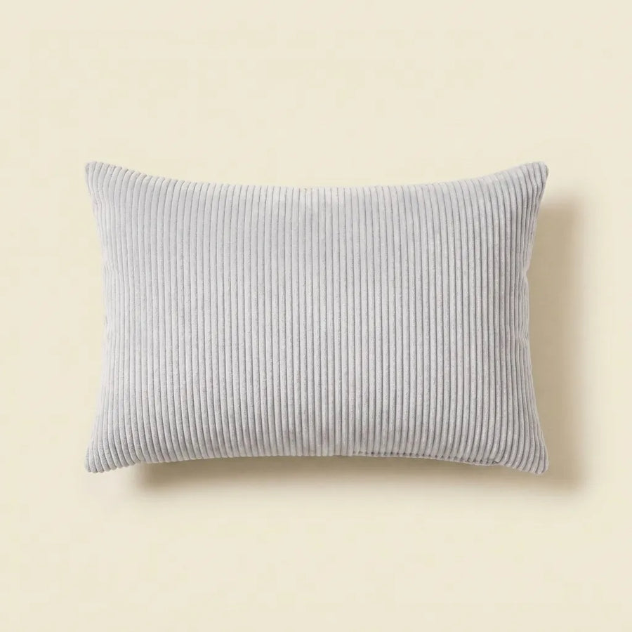 White corduroy velvet lumbar cushion cover