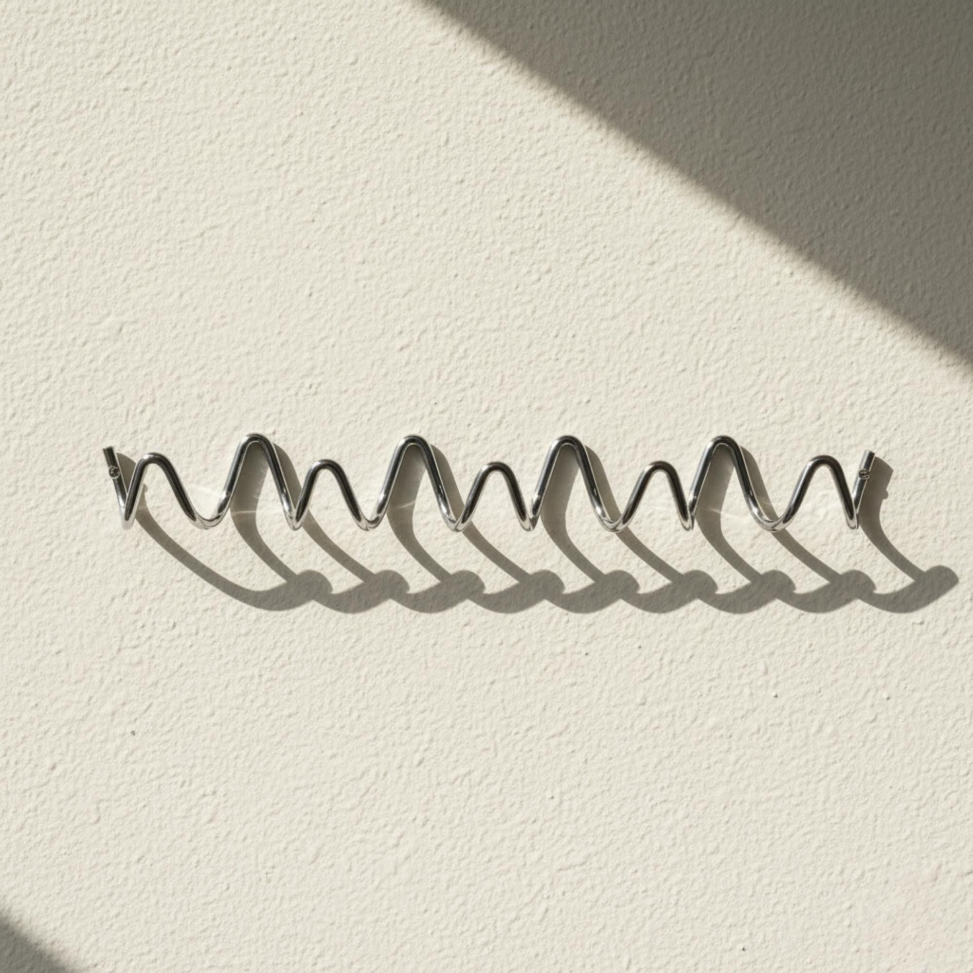 Wave Hook Rail — size comparison S, M and L on a wall
