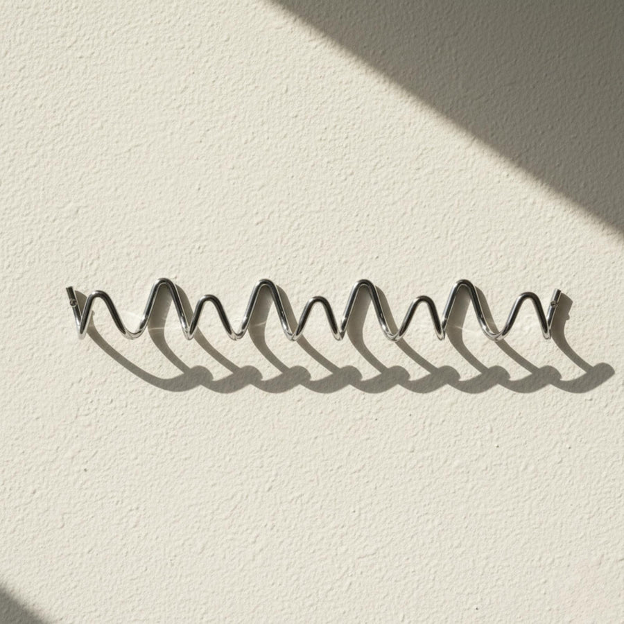 Wave Hook Rail — size comparison S, M and L on a wall