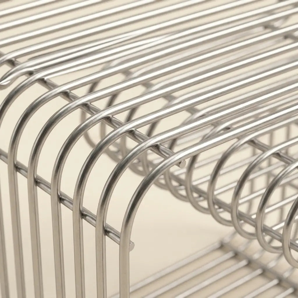 Linea Side Table in Stainless Steel Wire — alternate view 6