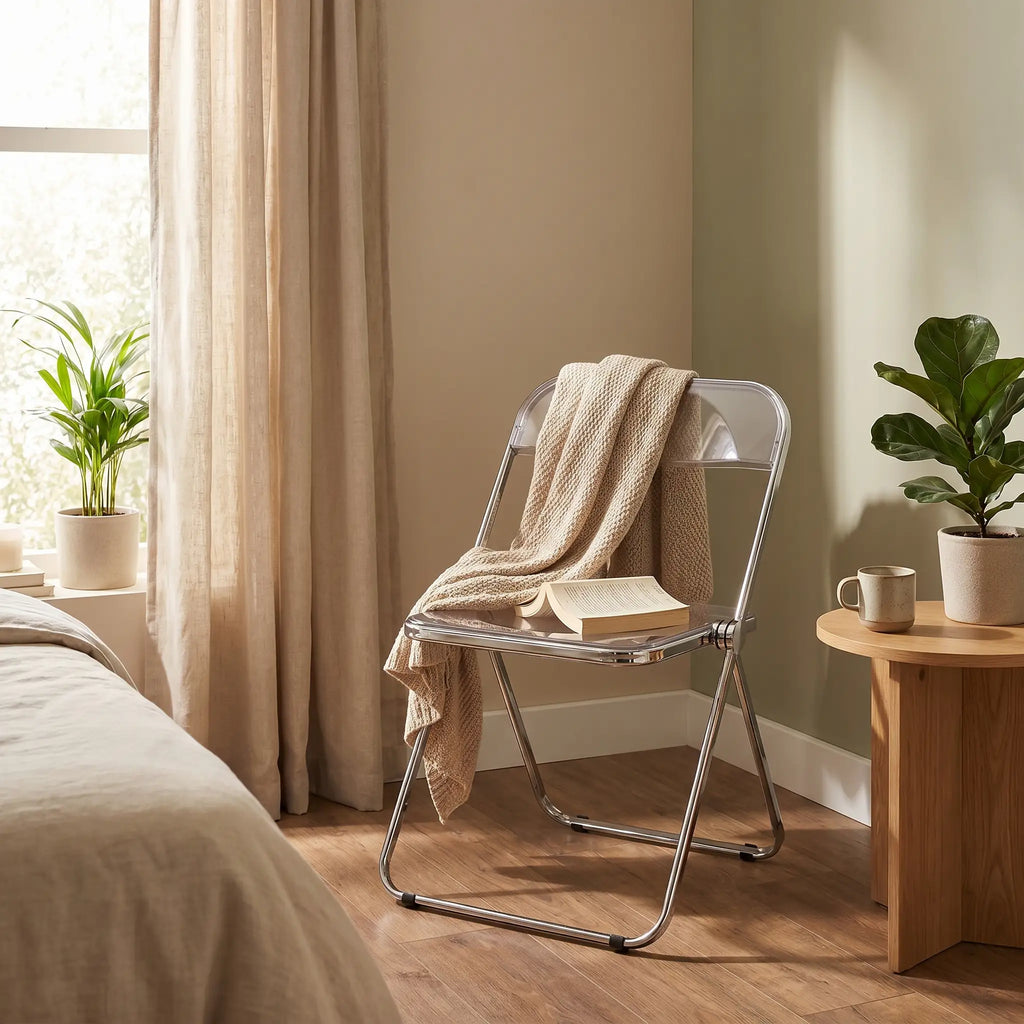 Clear Acrylic Lucent Folding Chair — alternate view 2