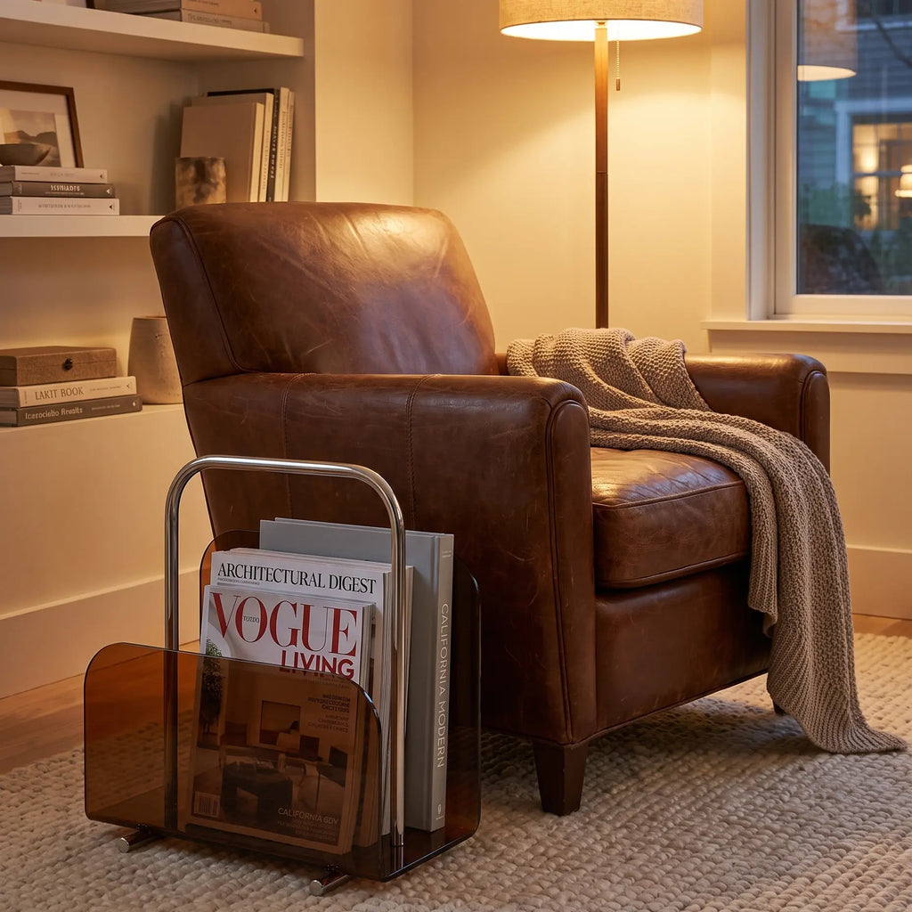 Lucite Lumen Magazine Stand with Chrome Handle — alternate view 5