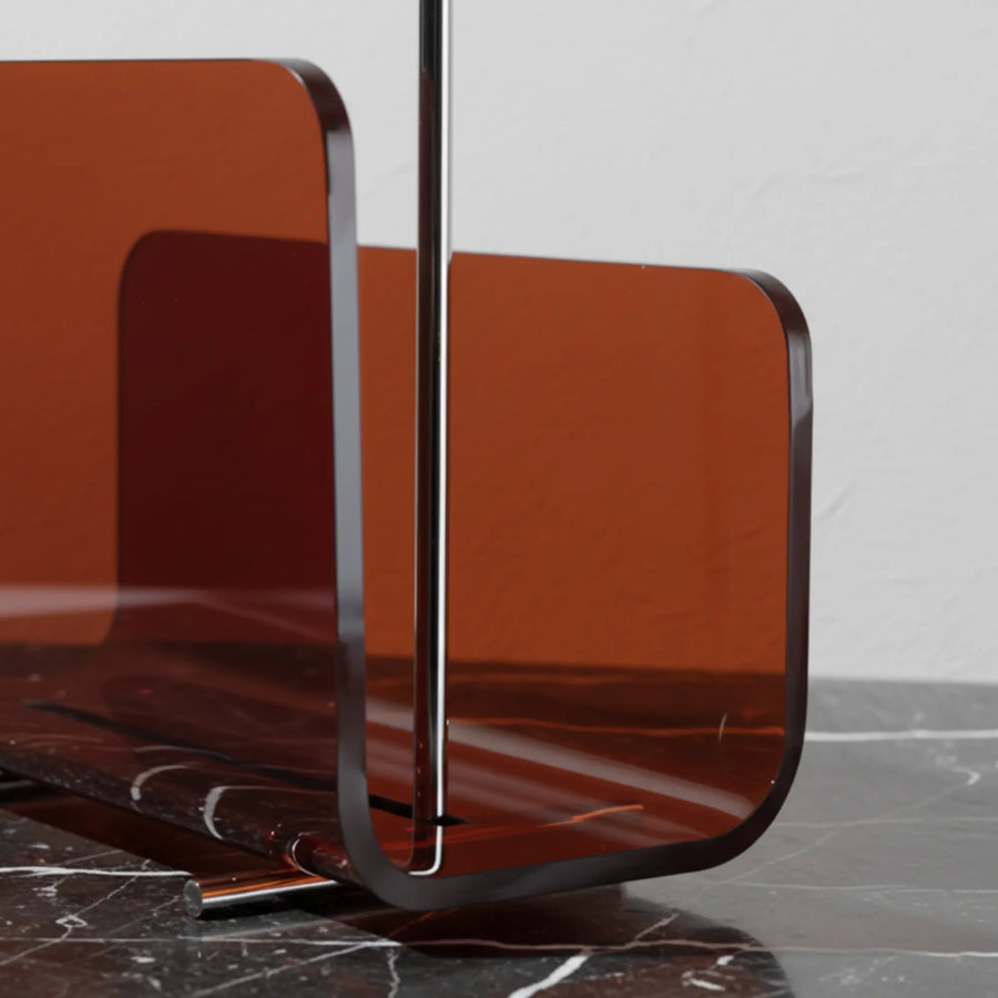 Lucite Lumen Magazine Stand with Chrome Handle — alternate view 6
