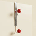 Over-Door Nomad Rack in Chrome and Wood in Red