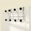 Over-Door Nomad Rack in Chrome and Wood - 4 Hooks