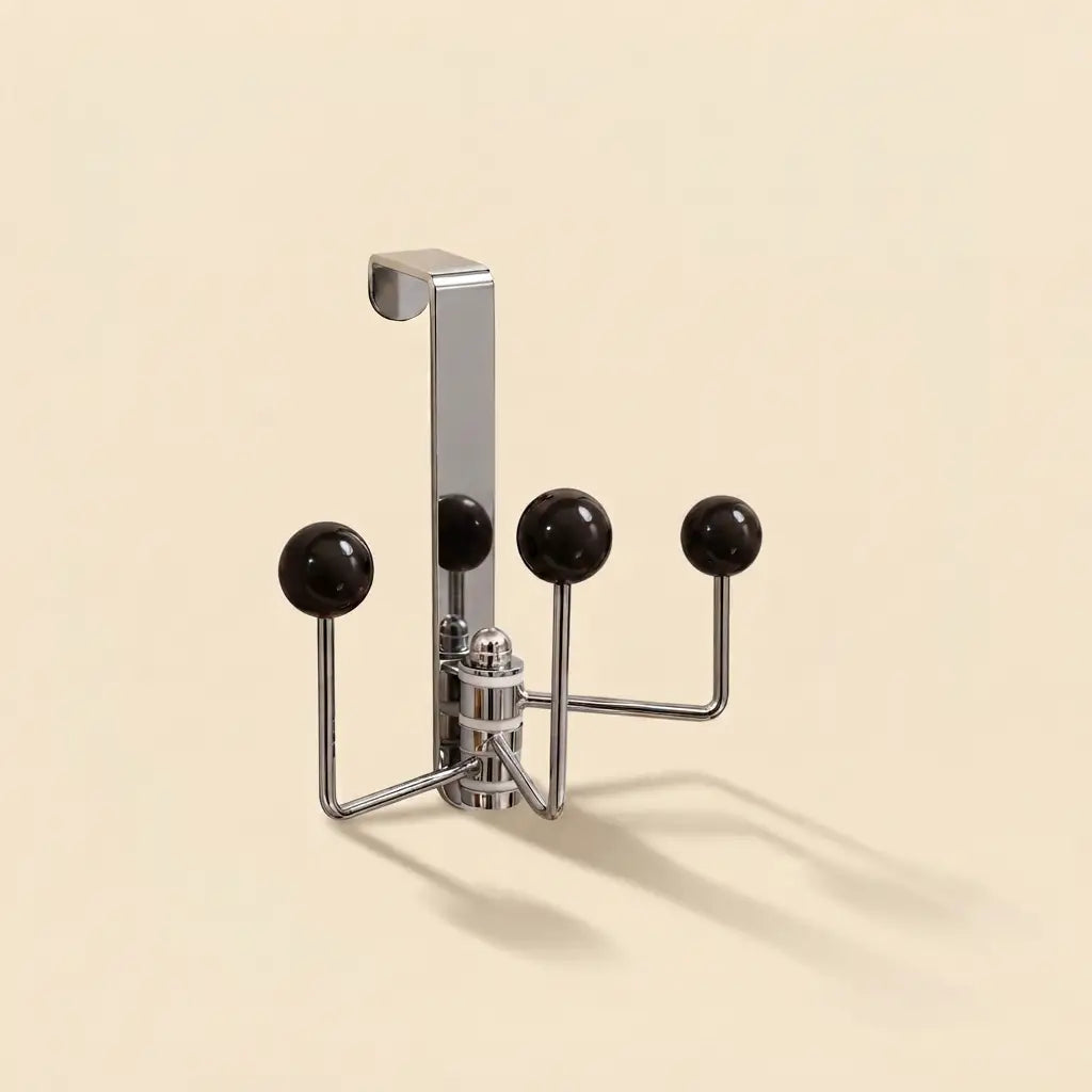 Black Over-Door Pivot Rack with Swivel Hooks