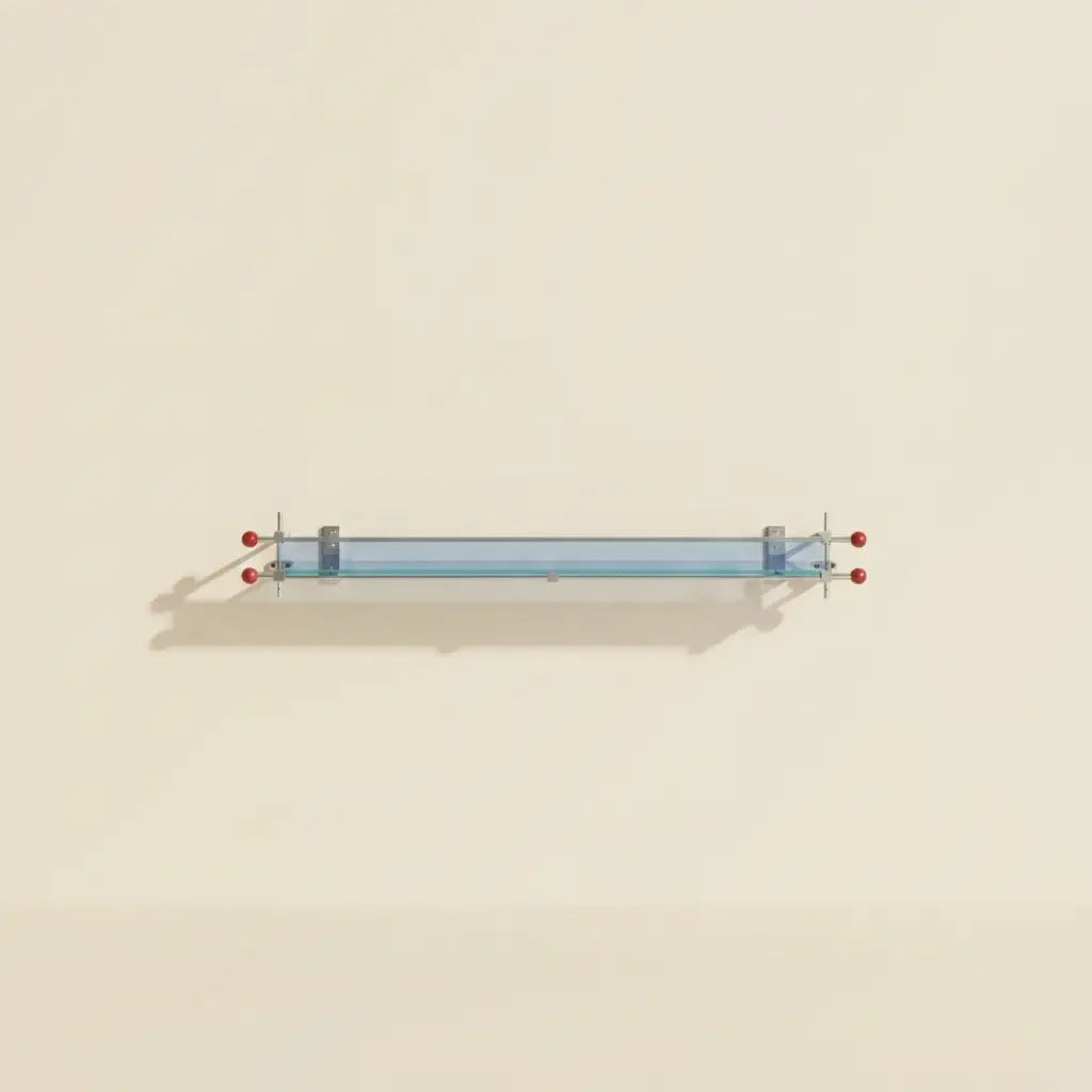 Blue Spectrum Acrylic Shelf with Chrome-Plated Frame