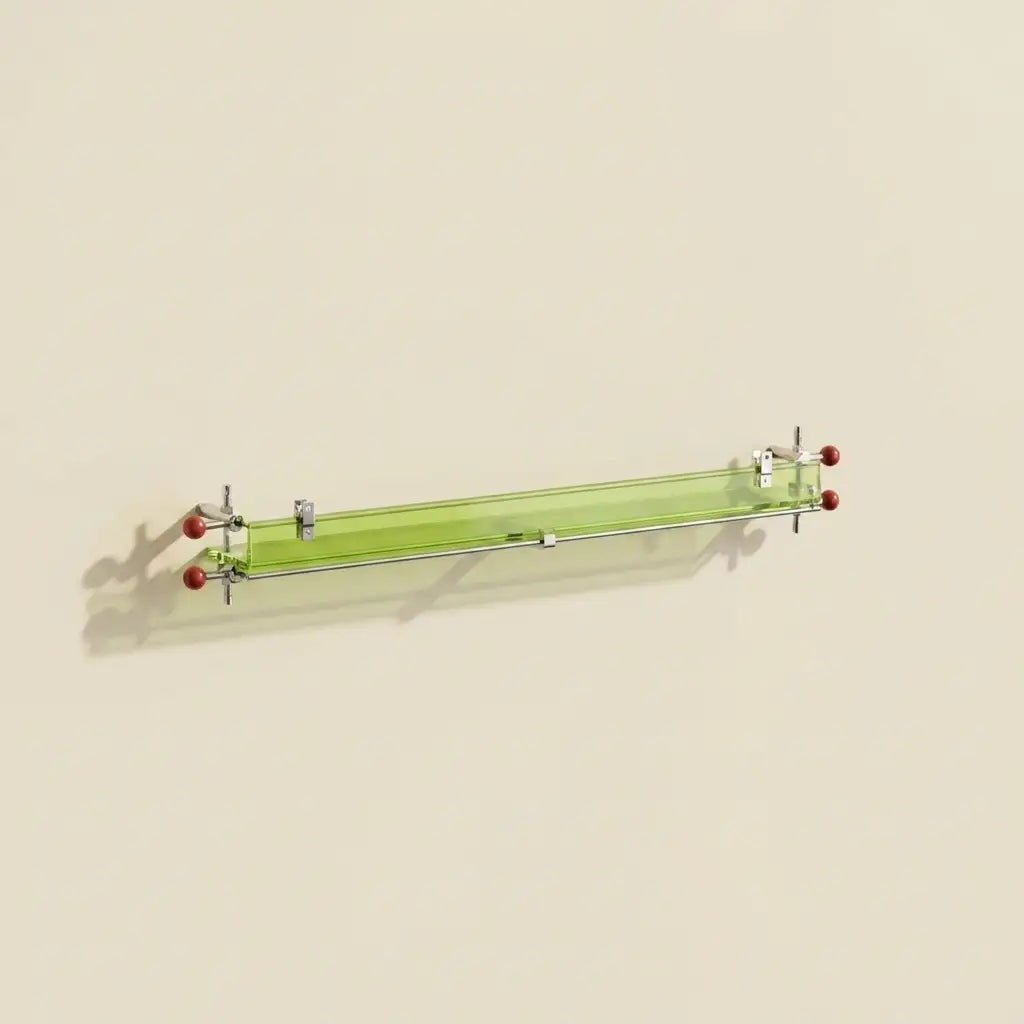 Light Green Spectrum Acrylic Shelf with Chrome-Plated Frame