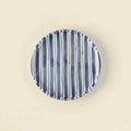 Blue hand-painted striped ceramic plate 18.8 cm