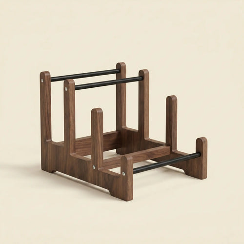 Freestanding Tempo Record Stand in Walnut and Iron — alternate view 2
