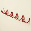 Red Wall Mounted Wave Hook Rail in Galvanized Iron