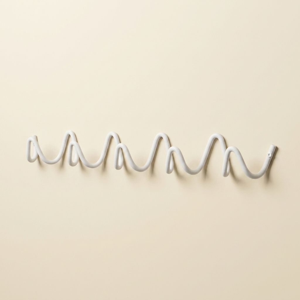 Wall Mounted Wave Hook Rail in Galvanized Iron